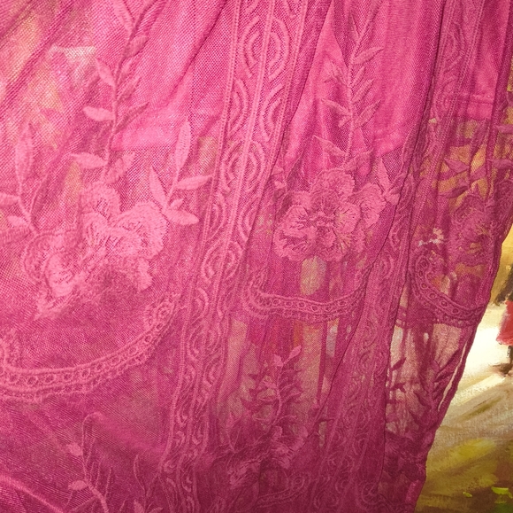 E'leter Lace Maxi Dress in Burgundy - Picture 5 of 7